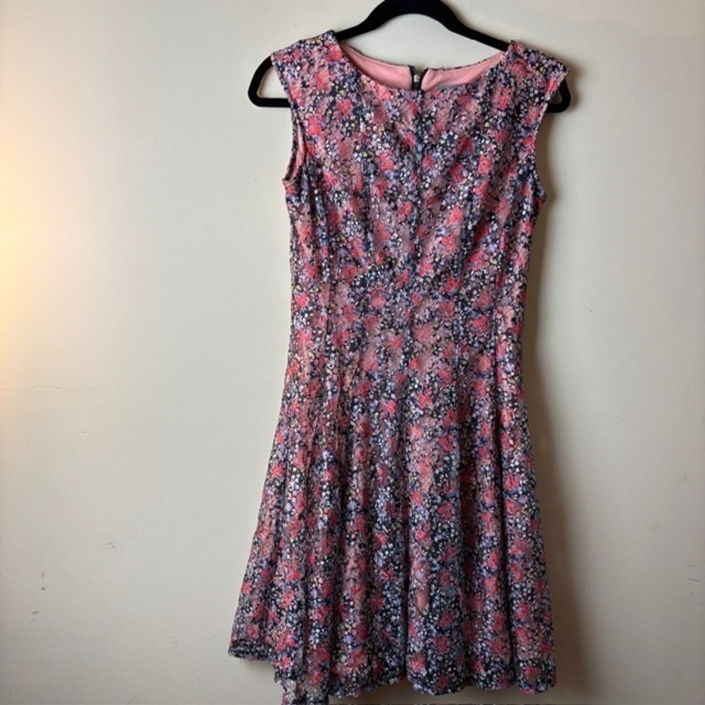Womens 6 Danny And Nicole Fit &‎ Flare Dress Multicolor Floral Sleeveless Lined